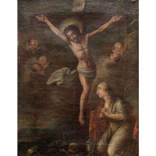 fig 1. 18th-Century Crucifixion With The Virgin Mary And Cherubs