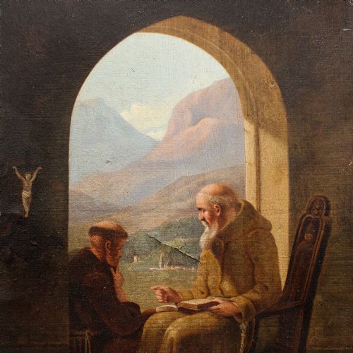 fig 2. After Christian Andreas Schleisner, Two Monks In A Monastery
