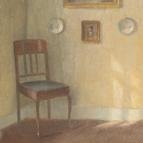 fig 3. Poul Ronne, The Yellow Room, Danish Oil Painting