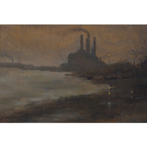 Evening on the Thames by Battersea, Oil Painting