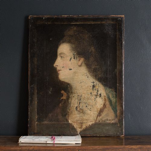 fig 1. 18th-Century American School Portrait Of A Lady In Profile