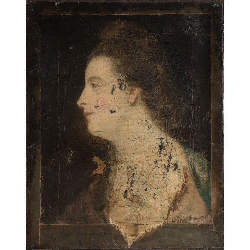 18th-century American School Portrait of a Lady in Profile