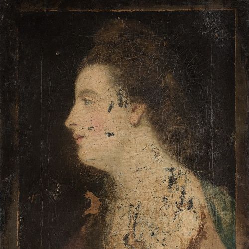 fig 2. 18th-Century American School Portrait Of A Lady In Profile