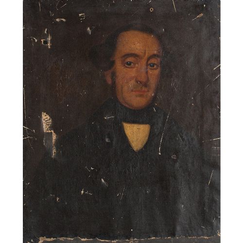 Tatty 19th Century Portrait of a Continental Gentleman