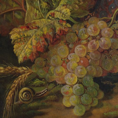 fig 1. French School Still Life With Grapes & Snail