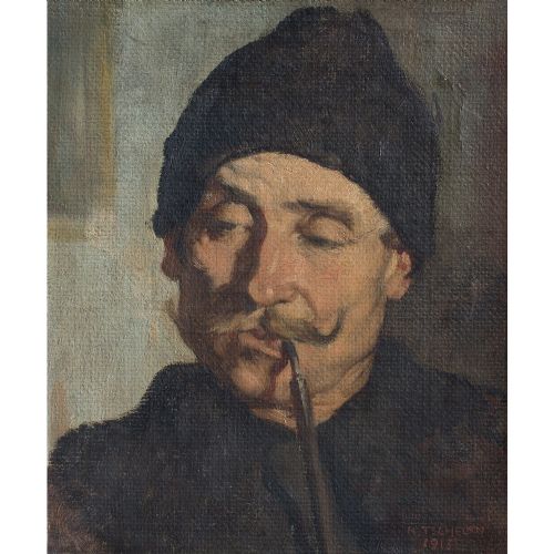 Hans Tschelan, Portrait of a Gentleman with a Pipe