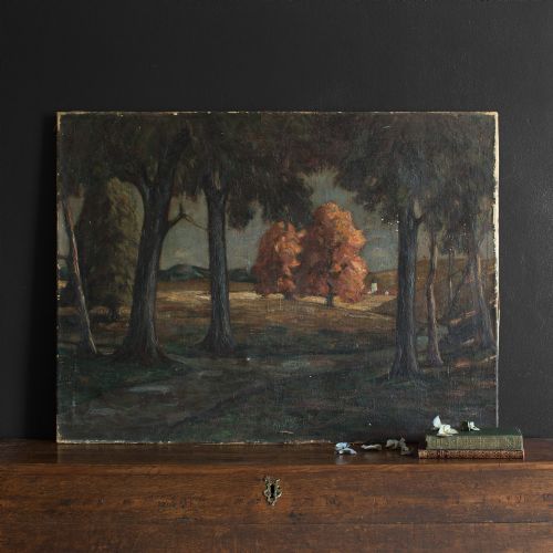 fig 1. Early 20th-Century, German School, Dark Woods at Eventide