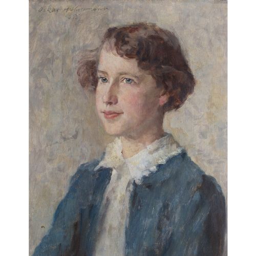 Oskar Hagemann, Portrait of a Girl, Oil on Canvas