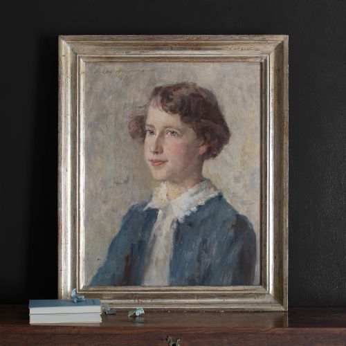 fig 1. Oskar Hagemann, Portrait Of A Girl, Oil On Canvas