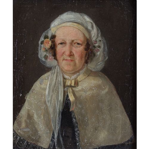 fig 1. 1860s Danish School Portrait Of A Lady With A Bonnet