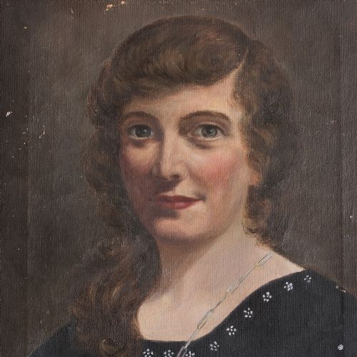 fig 1. 1930s English School Portrait of a Woman With A Pendant