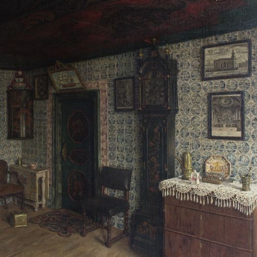 fig 3. Wilhelm Gdanietz, Interior Scene, Oil Painting