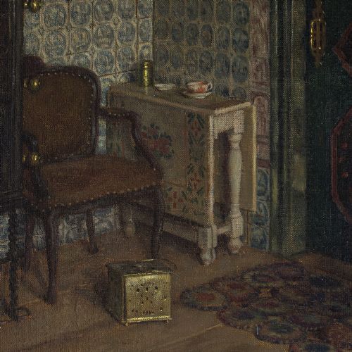 fig 4. Wilhelm Gdanietz, Interior Scene, Oil Painting