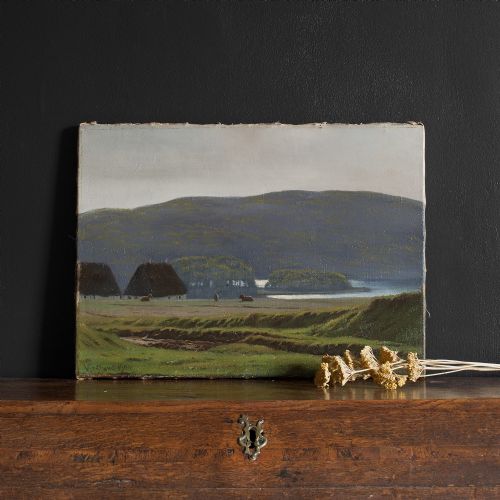 fig 1. Harald Foss, Pastoral Scene In Virkland, Denmark, Oil Painting