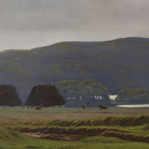 fig 3. Harald Foss, Pastoral Scene In Virkland, Denmark, Oil Painting