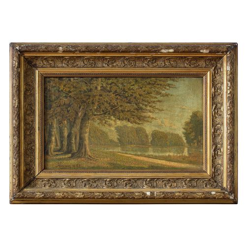 19th-century Danish School Summertime Landscape with Lake