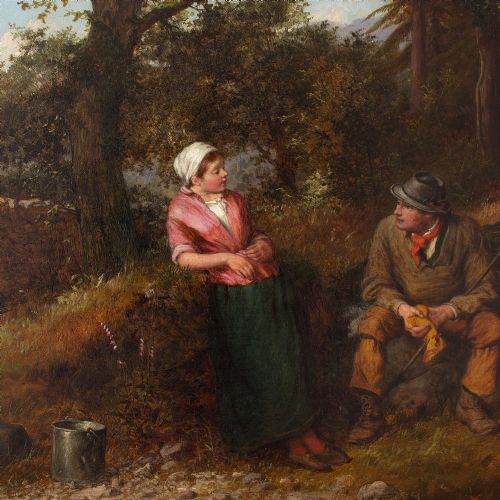 fig 4. 19th Century English Oil Painting, William III Bromley, Lovers' Rest