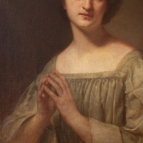 fig 3. 19th-Century French School Portrait Of A Female Saint At Prayer