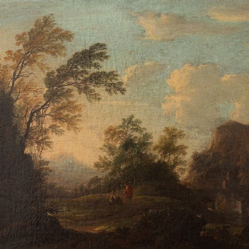 fig 2. 18th-Century Dutch School Idealised Landscape With Resting Figures