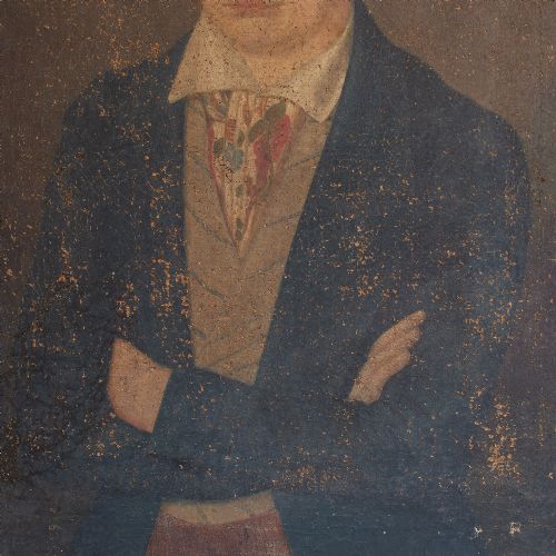 fig 2. 19th Century French School Portrait Of A Young Man With A Patterned Cravat