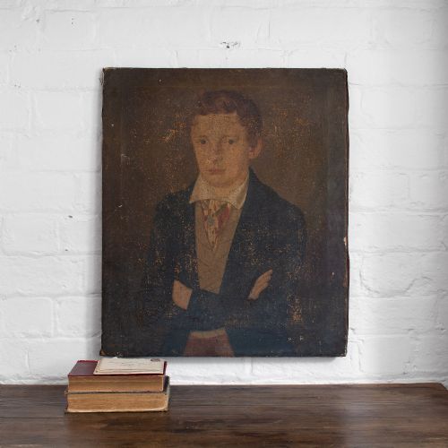 fig 3. 19th Century French School Portrait Of A Young Man With A Patterned Cravat