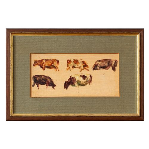 Hemich Vitz, Five Cow Studies, Oil Painting