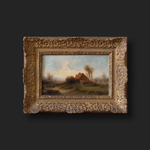 fig 1. Attr. Cornelis I Westerbeek, Dutch Landscape With Track, Figure & Dwelling