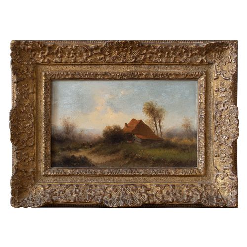 Attr. Cornelis I Westerbeek, Dutch Landscape with Track, Figure & Dwelling