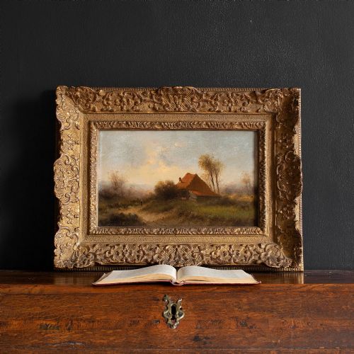 fig 3. Attr. Cornelis I Westerbeek, Dutch Landscape With Track, Figure & Dwelling