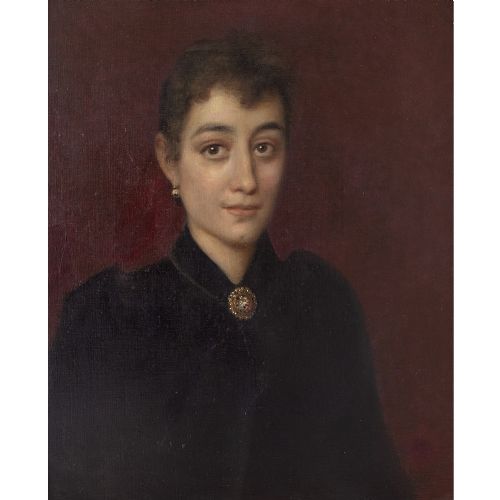 fig 2. 19th-Century Portrait Of A Lady With A Brooch, Oil Painting