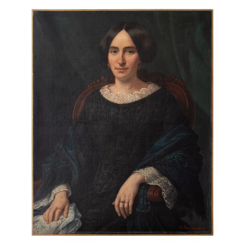Victor Favier, 19th Century French School Portrait of a Lady with Freckles