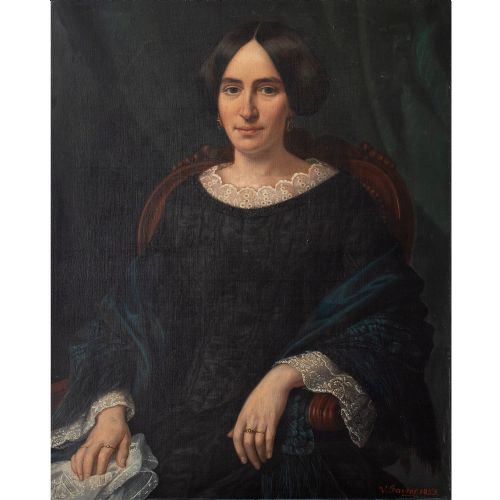 fig 1. Victor Favier, 19th Century French School Portrait Of A Lady With Freckles