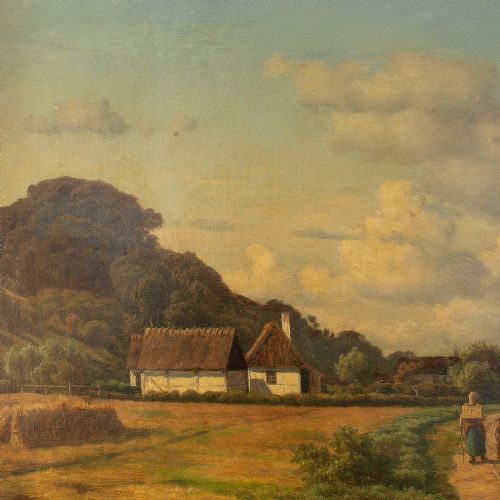 fig 3. Carsten Henrichsen, Coastal Landscape With Mother & Child, 19th Century Oil Painting
