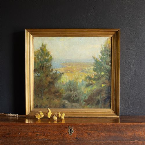 fig 1. Johannes Grenness, A View Of Skaldervike, Sweden, Oil On Canvas
