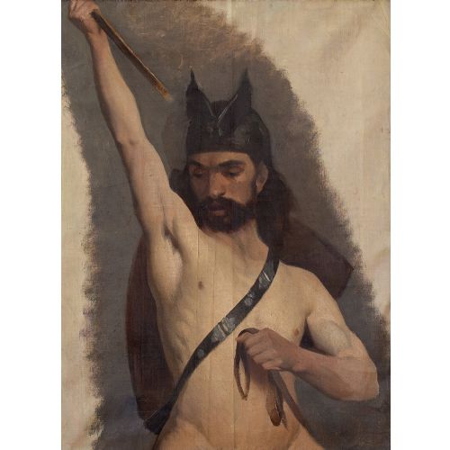 fig 2. Alexis Nys, 19th-Century Study Of A Warrior, Male Nude
