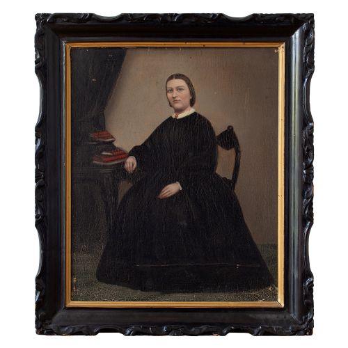 19th Century Swedish School Portrait of Maria Birgitta, Oil Painting