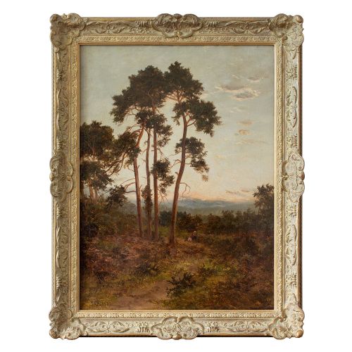 Daniel Sherrin, Woodland Landscape with Pine Trees & Figures