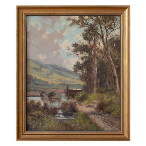 Abraham Hulk Junior, Autumnal Landscape with Distant Cottage