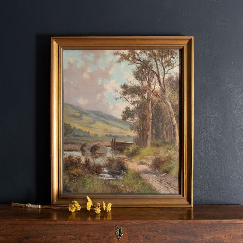 fig 1. Abraham Hulk Junior, Autumnal Landscape With Distant Cottage