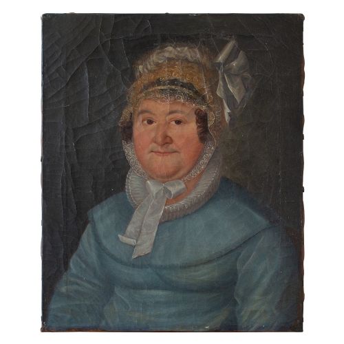 19th-century German School, Portrait of a Lady with a Bonnet, Oil Painting