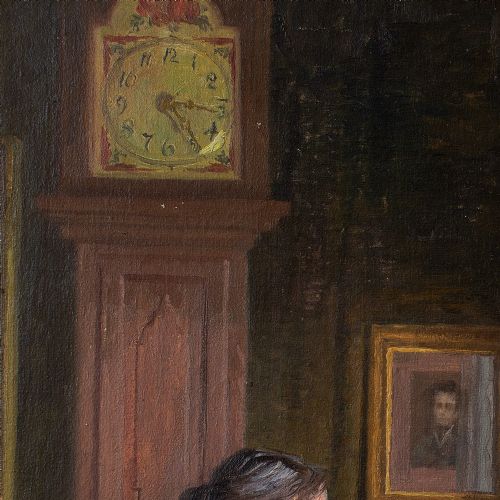 fig 5. Robert Panitsch, Interior Scene With Pensive Woman, Oil Painting