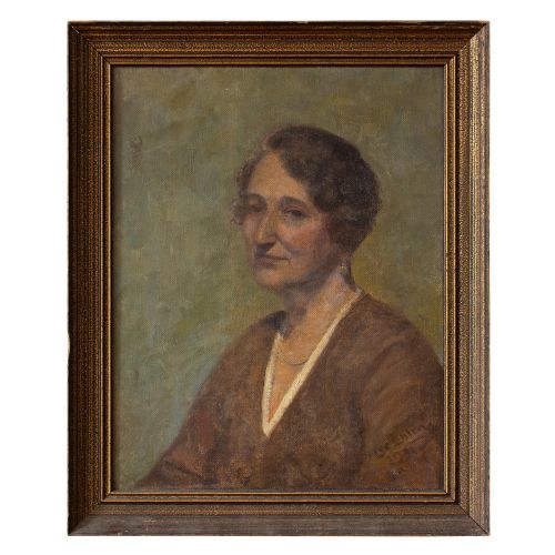 Early 20th-century Portrait of a Woman in a Brown Top