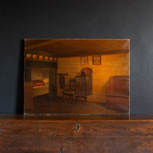 fig 2. Carl Birkso, Single Bedroom Lit By The Evening’s Sun, Oil Painting