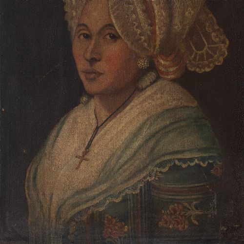 fig 3. 18th-Century French School Portrait Of A Lady with A Bonnet, Oil Painting