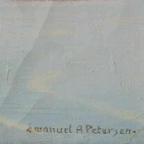 fig 2. Emanuel A Petersen, Arctic Landscape With Inuit, Oil Painting, Greenland
