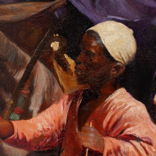 fig 2. After Franz Wurbel, Orientalist School Street Scene Study
