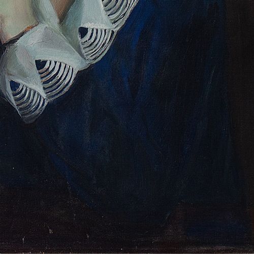 fig 2. Hans Anton Cilio-Jensen, Portrait Of A Woman In Blue, Oil Painting