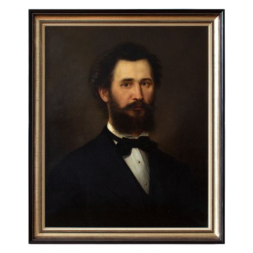 Herman Heubner, Portrait of a Gentleman, 19th Century Oil Painting