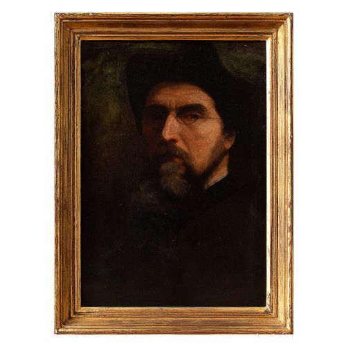 Henri Charrier, Portrait of an Artist, 19th Century Oil Painting