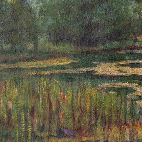 fig 1. Georgio Aicardi, Cattle Grazing By A River, 20th Century Oil Painting